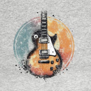 Vintage Guitar Paint Splash Graphic Tee | Vintage Guitar Enthusiast T-Shirt